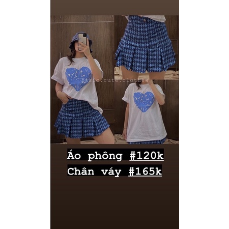 combo bốt và váy trắng polo
