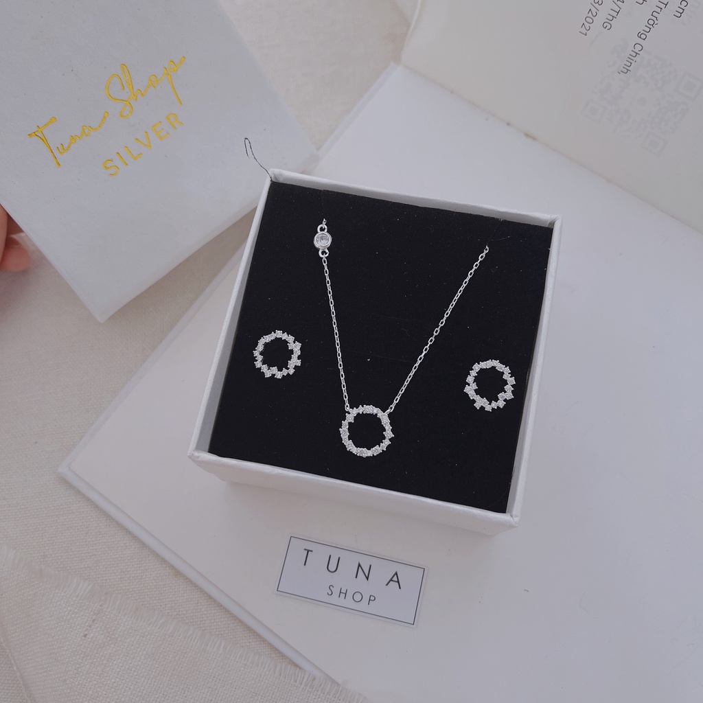 Khuyên tai tròn gắn đá, Bông tai Bạc huyền thoại biển xanh cao cấp TUNA SILVER 𝐂𝐚𝐦 𝐤𝐞̂́𝐭 𝐜𝐡𝐮𝐚̂̉𝐧 𝐁𝐚̣𝐜,  𝐓𝐫𝐚𝐧𝐠 𝐬𝐮̛́𝐜 𝐁𝐚̣𝐜