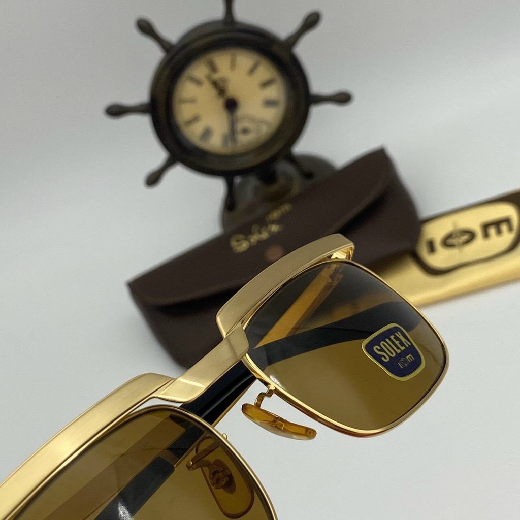Kính râm mạ vàng 14k ⚡ CỰC SANG TRỌNG ⚡ Kính mắt  Solex chữ H mạ vàng 14k xuất xứ Nhật Bản, mắt thủy tinh nâu trà