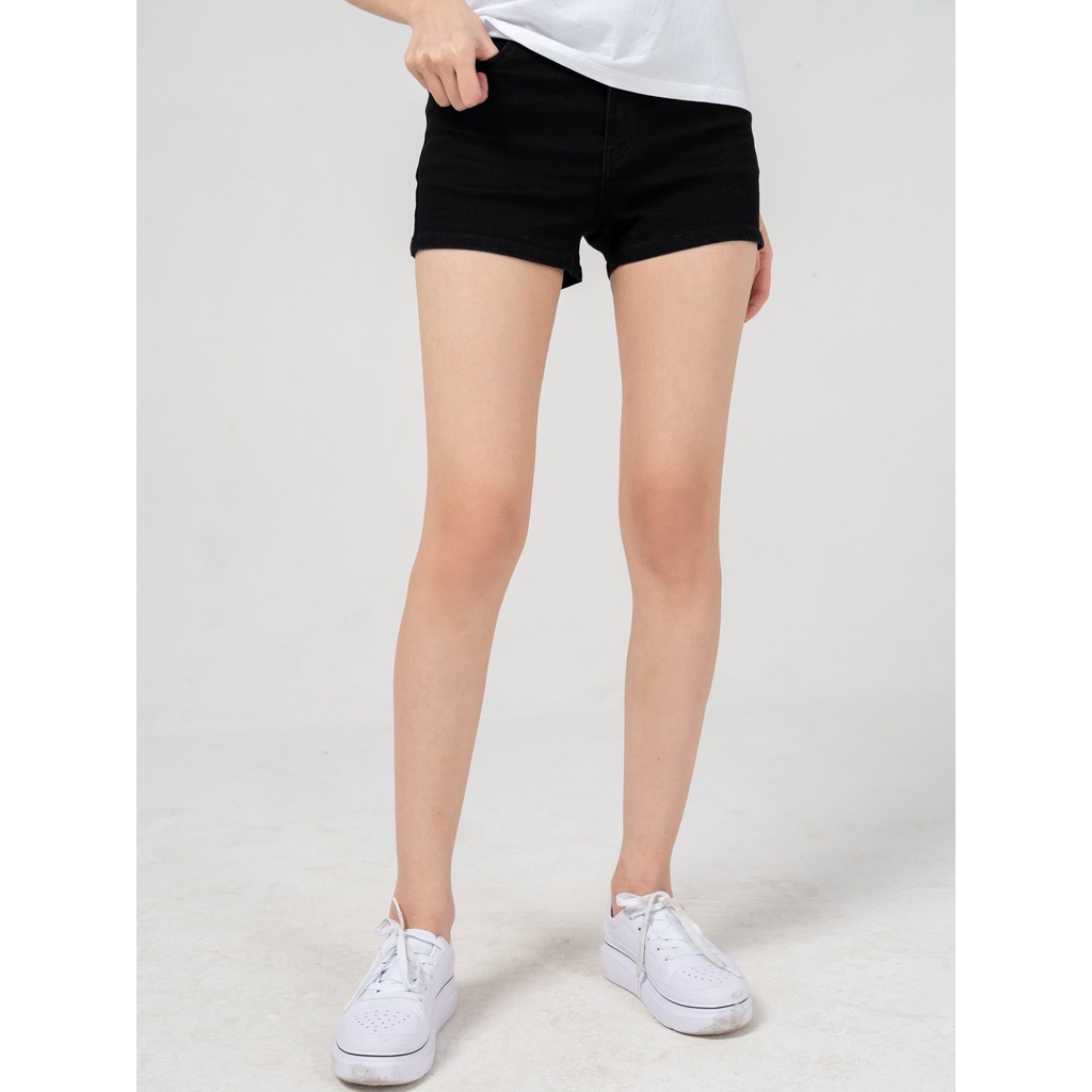 Quần Short Jeans Nữ Bó Cạp Cao Suông Trơn, Phong Cách Trẻ Trung, Dễ Phối Đồ SJN4010