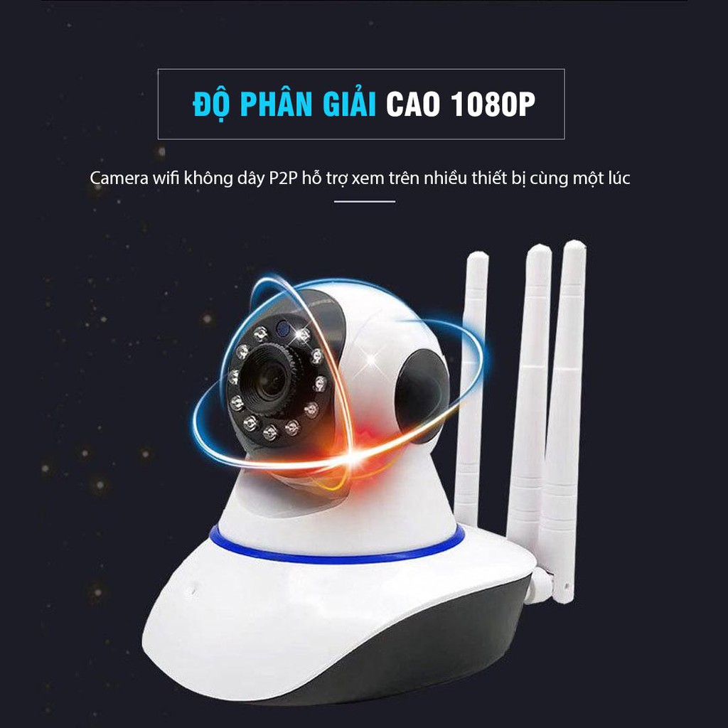 [BẢO HÀNH 36 THÁNG] Camera IP WIFI V380 PRO 3 Râu Full HD 1080p Không Dây Phiên Bản Mới Nhất 2020 siêu nét | BigBuy360 - bigbuy360.vn