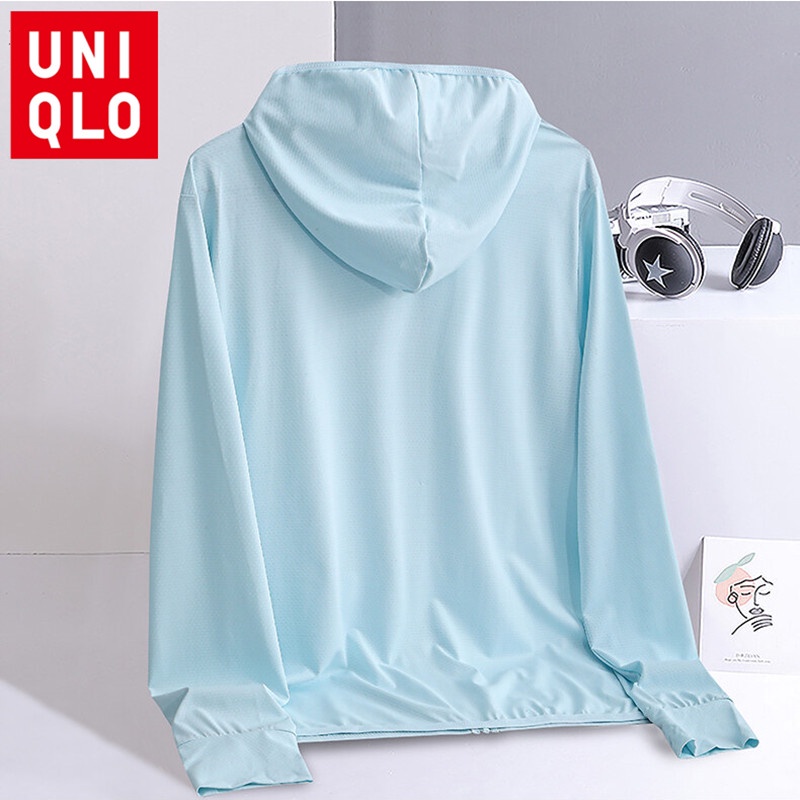 Uniqlo Nữ Chống Nắng Có Mũ Trùm Đầu Đi Biển Ngoài Trời Đi Bộ Đường Dài Áo Khoác Thoáng Khí Bảo Vệ Tia Uv Áo Khoác Mỏng