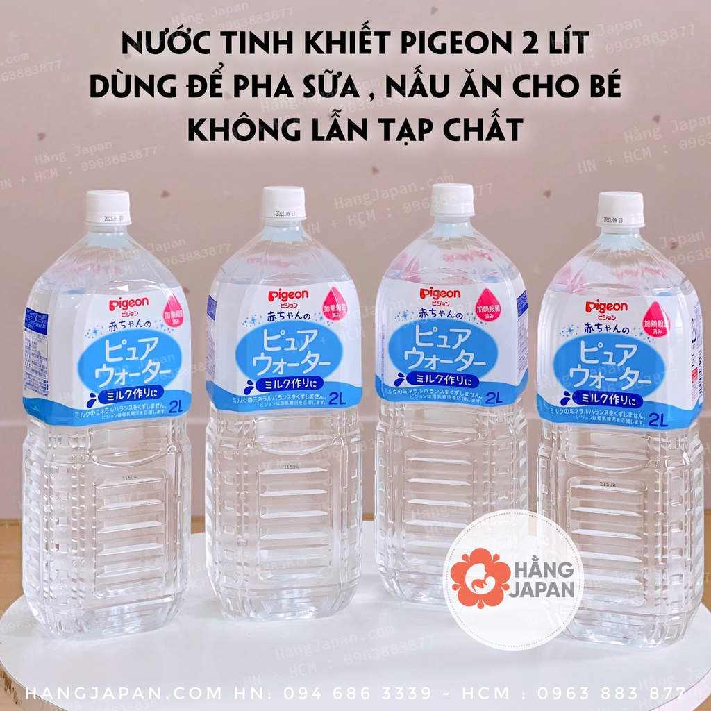 Nước tinh khiết pigeon 2 lít - dùng để pha sữa cho bé không lẫn tạp chất