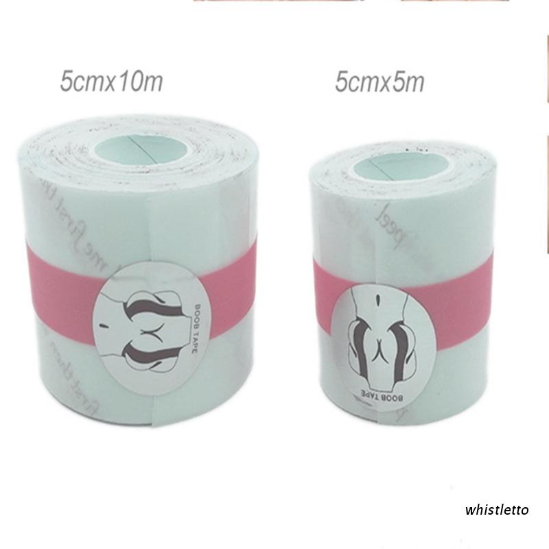Cuộn băng dán ti trong suốt 5M/ 10M chống thấm nước nâng ngực tiện dụng cho nữ