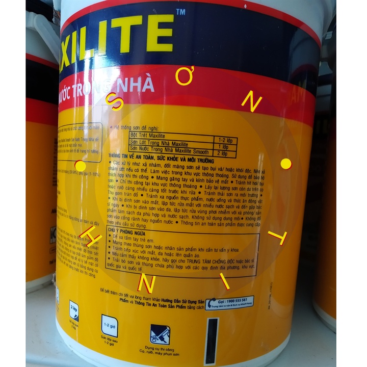 (Bán lẻ 1 kg) Sơn tường MAXILITE SMOOTH INTERIOR sơn nước nội thất màu trắng, hồng, xanh , kem sơn nước trong nhà