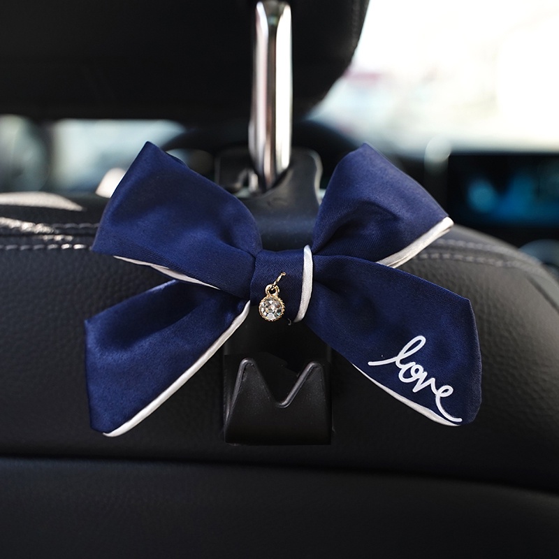 Móc Treo Đồ Gắn Ghế Ngồi Xe Hơi Hình Nơ Đính Đá Dễ Thương Tiện Dụng