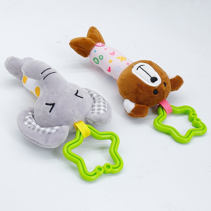 Treo nôi thú bông lục lạc cho bé xúc xắc gặm nướu vải bông cao cấp an toàn xinh xắn