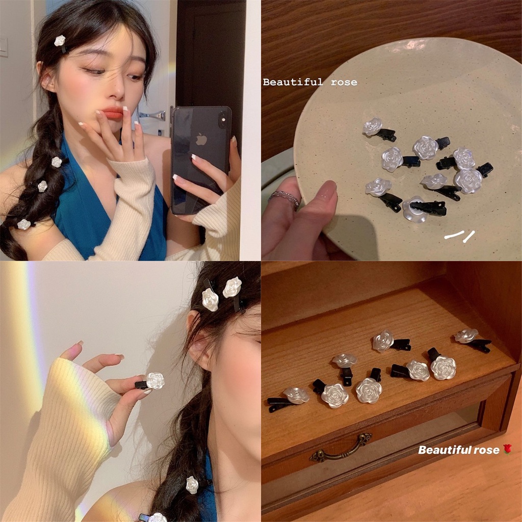 Set 5 Kẹp Tóc Hình Bông Hoa Màu Sắc Ngọt Ngào