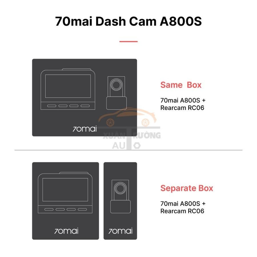 Camera hành trình 70mai Dash Cam A800S&amp;A800S-1 bản quốc tế bộ có cả Cam trước và sau