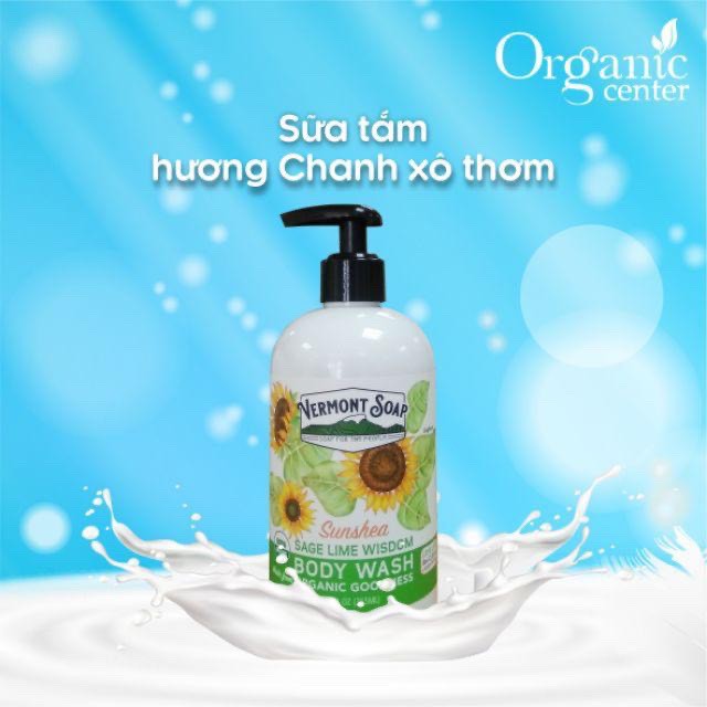 [VERMONT SOAP] Sữa tắm hữu cơ hương chanh xô thơm (Sage Lime) 59ml - 355ml