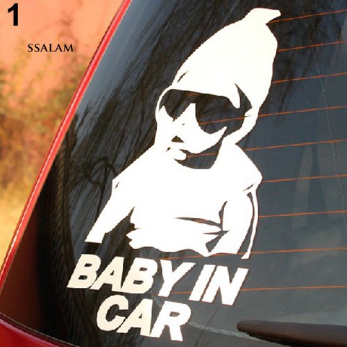 Sticker Phản Quang Dán Tường Hình Baby On Board Car