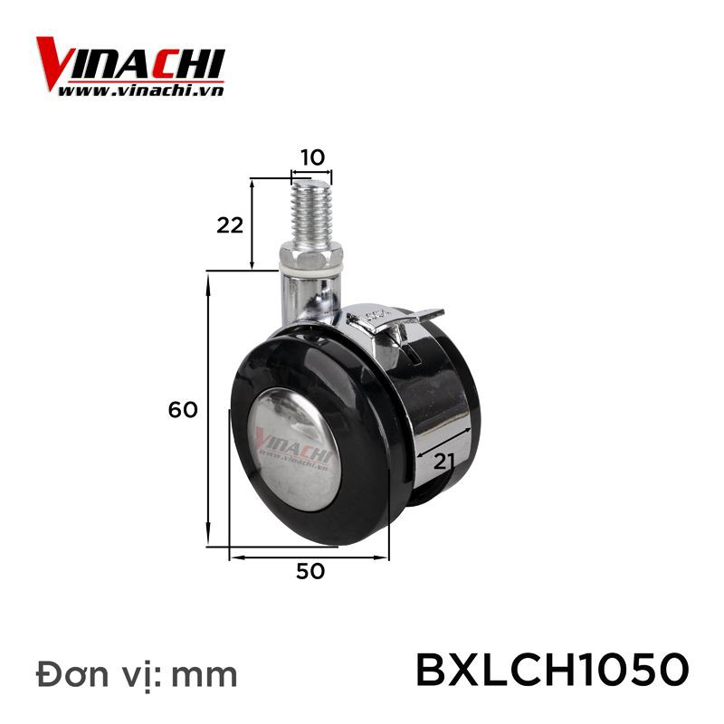 Bánh Xe Lăn Inox Chốt Vặn Khóa Hãm - Bánh xe ghế xoay Có chốt khóa thông minh giúp cố định sản phẩm