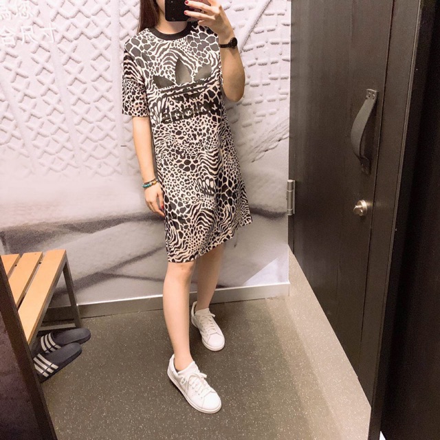 Váy adidas made in cambodia leopard dress