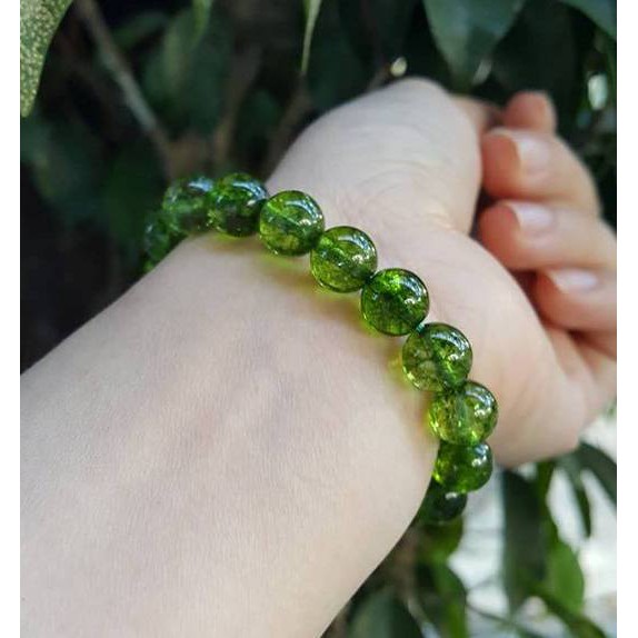 Vòng Tay Nữ Đá Ưu Linh Màu Xanh Lá 8ly