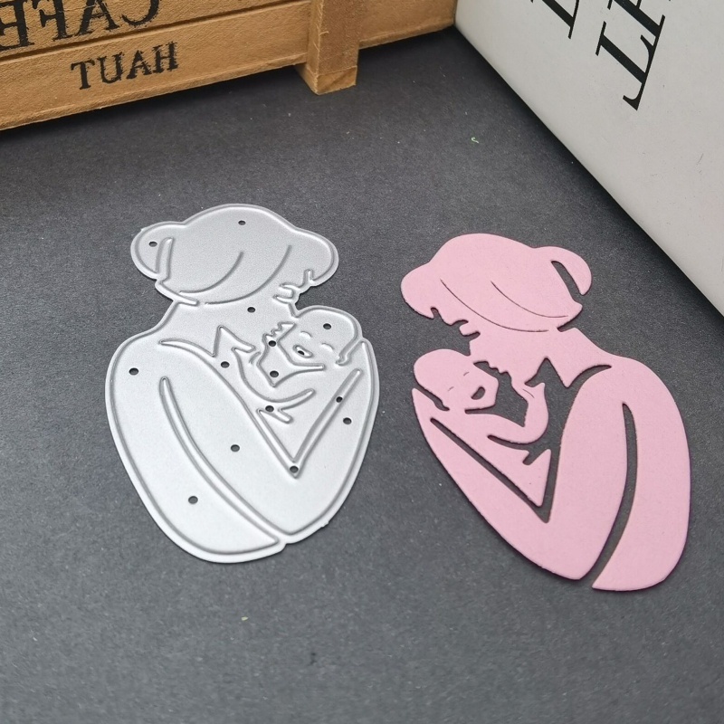 Khuôn Cắt Giấy Kim Loại Hình Mẹ Và Bé Đáng Yêu