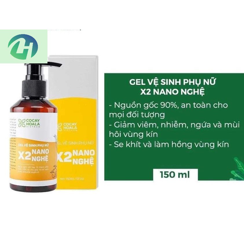 DUNG DỊCH VỆ SINH PHỤ NỮ GEL X2 NANO NGHỆ Cocayhoala 150ml tặng kèm 1 nước súc miệng Rona