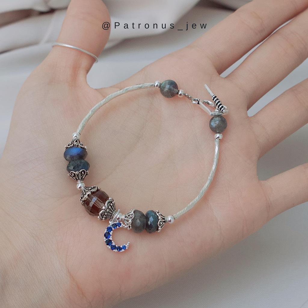 Vòng Tay Labradorite Phối Charm Bạc 925 VTLPCB925 Patronus