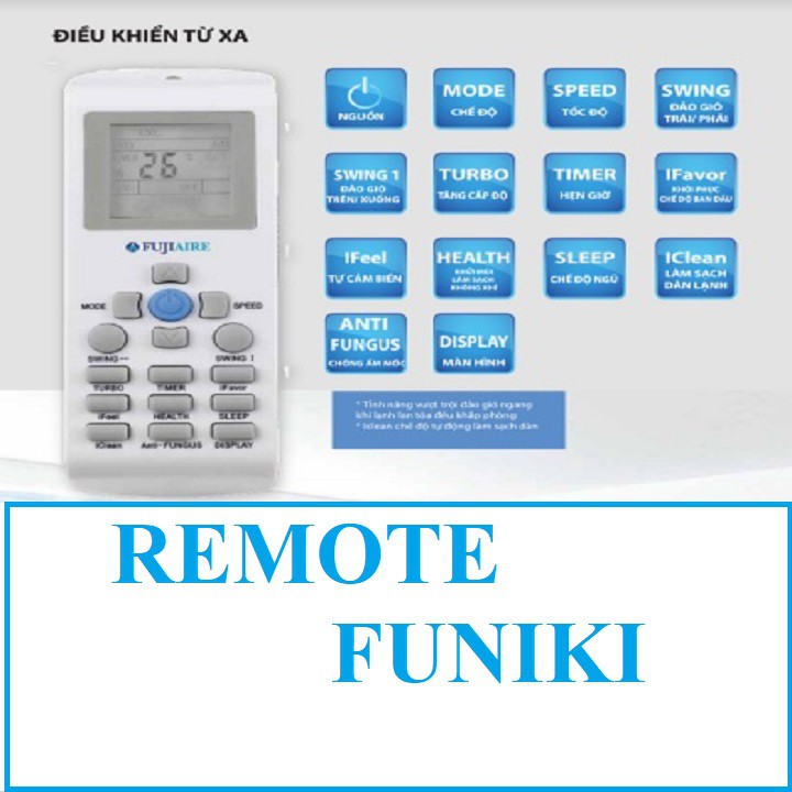 Remote Điều khiển điều hoà Funiki - Hàng loại tốt