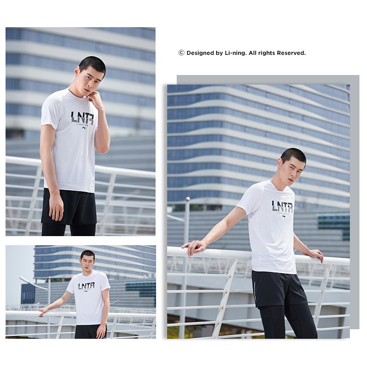 Áo LiNing Nam Chính Hãng Ngắn Tay Không Cổ Thun Lạnh ATSP077