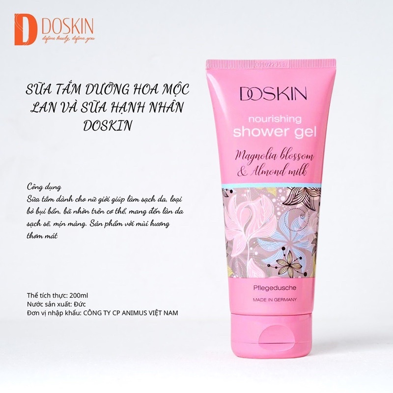 SỮA TẮM HƯƠNG HOA NGỌC LAN DOSKIN - ĐỨC