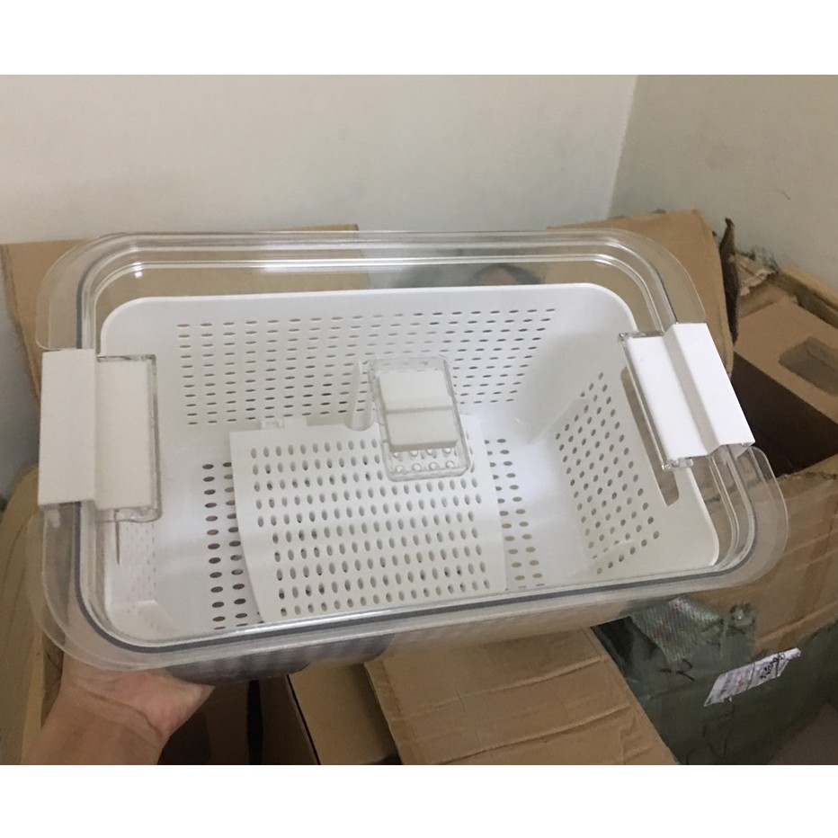 set 2 Hộp 4.5L đựng thực phẩm tủ lạnh, hộp bảo quản rau củ quả tươi tủ lạnh có lỗ thoát khí, Hộp đựng rau quả tủ lạnh | BigBuy360 - bigbuy360.vn