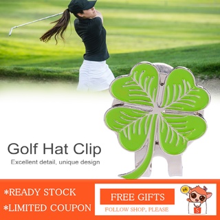 Kẹp mũ golf kim loại từ tính hình cỏ bốn lá đánh dấu bóng phụ kiện thể thao ngoài trời