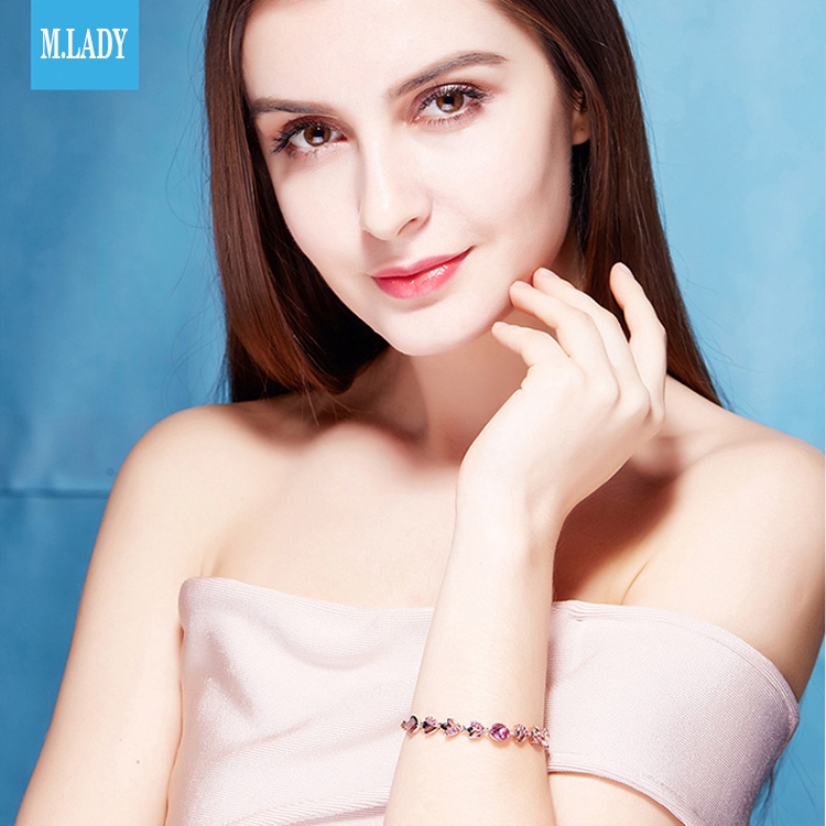 Lắc Tay Đá Nữ Cao Cấp mẫu Pha Lê Swarovski - Vòng Tay Đá mẫu tự thiết kế của M.Lady Jewelry