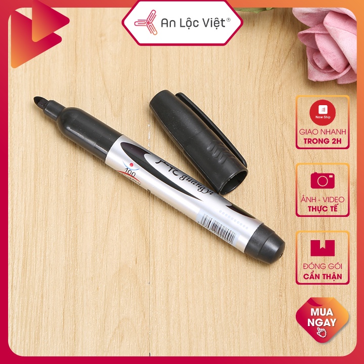 Bút Lông Dầu Mực Xanh Dương 15mm YY2004 Thân tròn - Nhiều Mực - Viết Lâu Phai