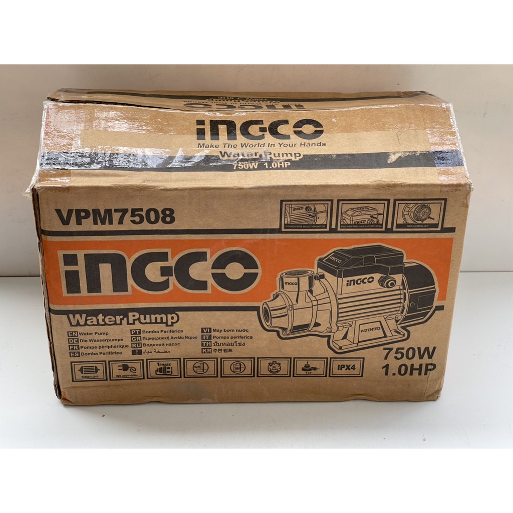 Máy bơm nước 750W (1HP) Ingco VPM7508