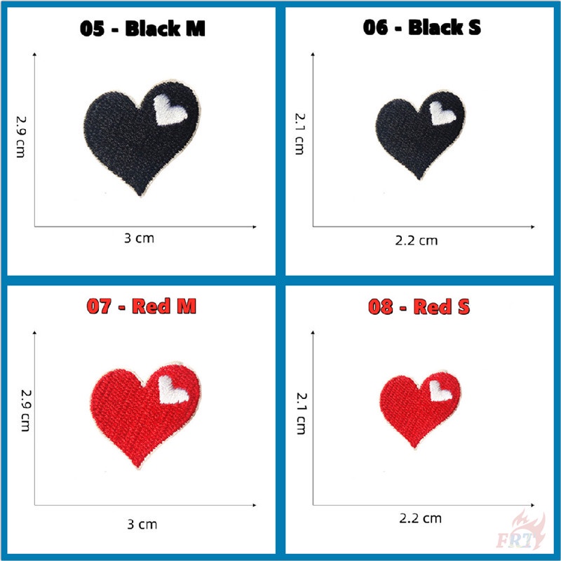 ✿ Sticker Dán Trang Trí Hình Trái Tim Nhiều Màu Sắc Xinh Xắn ✿ 1 Huy Hiệu Thêu Hình Trái Tim