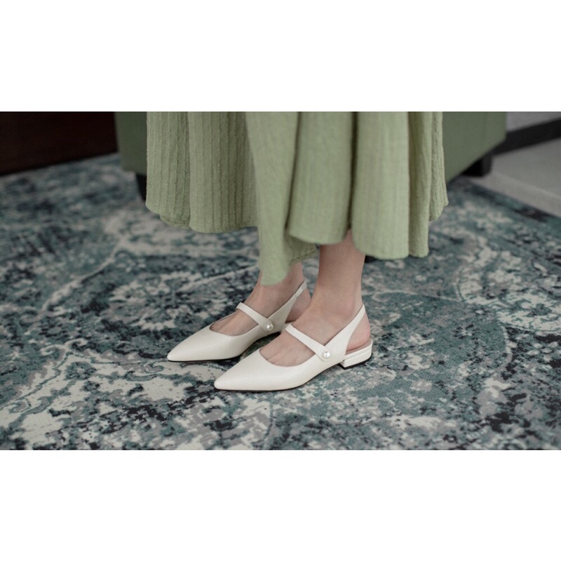 Giày búp bê nữ quai ngang gắn hạt ngọc xinh xắn , SB23 - Oula Store