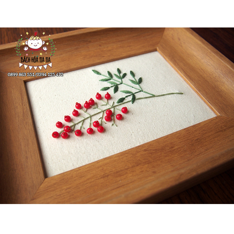 DIY Bộ kit thêu hoa 3D blueberry, kit tập thêu mẫu hoa hoa , hồng leo -bách hóa na na Handmade