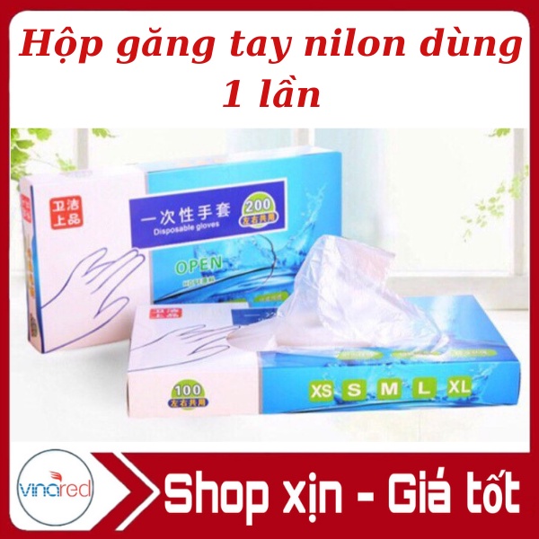 [Sale xả kho][Hàng sẵn] Hộp 200 găng tay/bao tay nilon dùng 1 lần