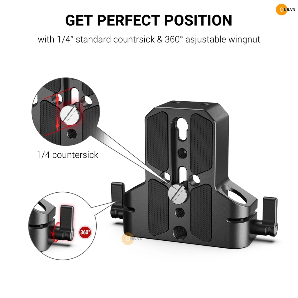 SmallRig Baseplate Đế gắn máy ảnh dùng đũa 15mm code 1674