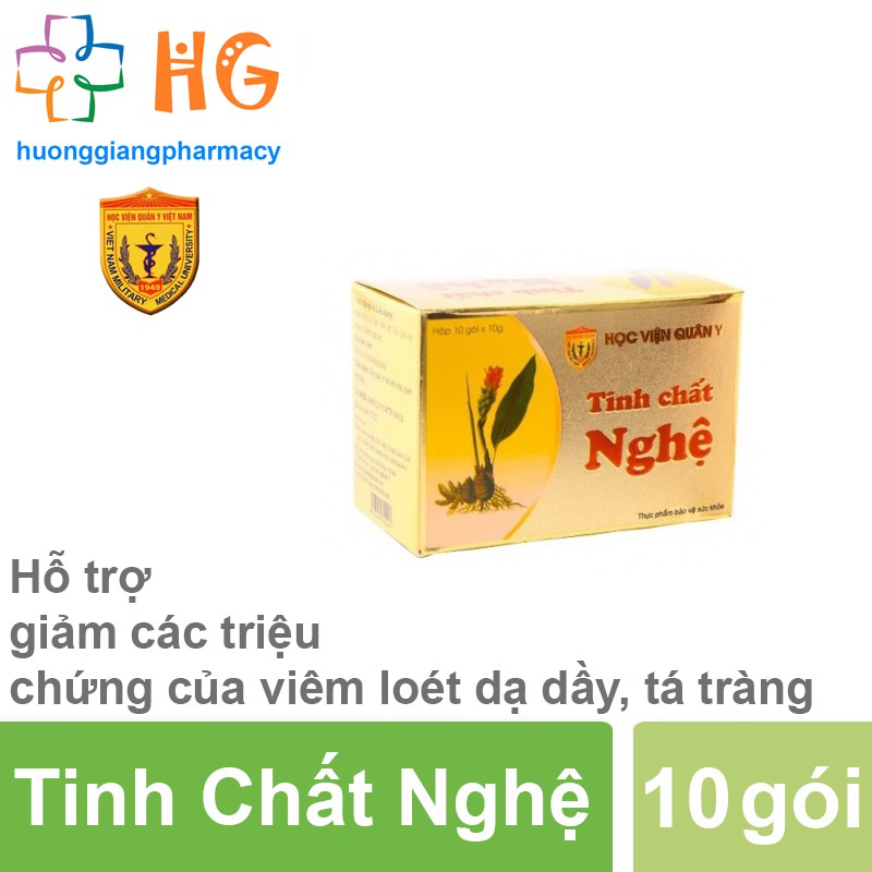 Tinh Chất Nghệ Học Viện Quân Y - Hỗ trợ giảm các triệu chứng của viêm loét dạ dầy, tá tràng (Hộp 10 gói)