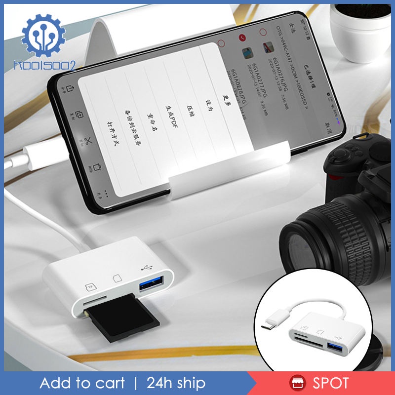 [Koolsoo2] [Koolsoo2] ✨Hàng Có Sẵn Handa na Stock✨Đầu Đọc Thẻ Nhớ USB C TF SD 3 Trong 1 Cho Điện Thoại / Máy Tính