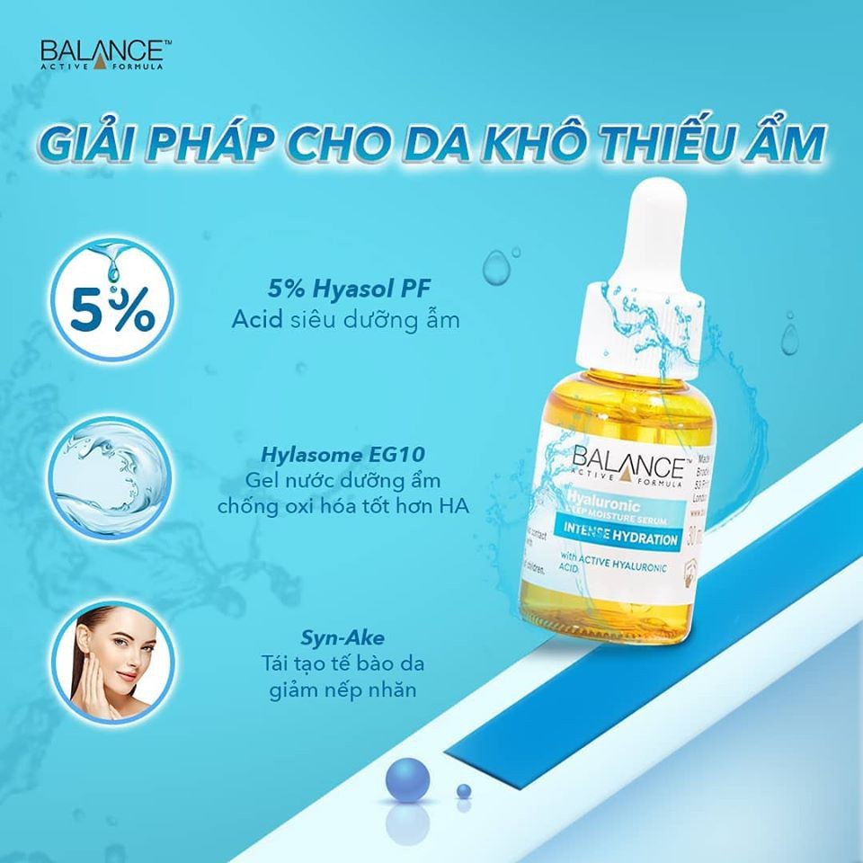 Serum Dưỡng Ẩm Làm Chậm Lão Hóa Balance Active Formula Hyaluronic Deep Moisturizing 30ml