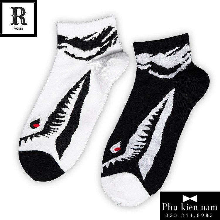 Tất Nam Nữ Cổ Cao Freesize 100% Ảnh Thật BAPE cá mập T054