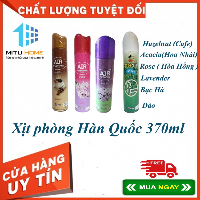 Chai xịt nước hoa xịt phòng Hàn Quốc 370ml dùng trong khách sạn nhà nghỉ karaoke - MITUHOME - Sản phẩm xuất xứ Hàn Quốc
