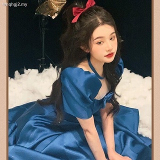 Đầm Công Chúa Màu Xanh Lam Kiểu Pháp Siêu Thơ Mộng Cho Nữ