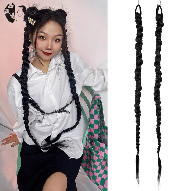 Tóc giả bện con rết cá tính phong cách âu mỹ dài 65cm ( 1 chiếc 1 bên tóc)