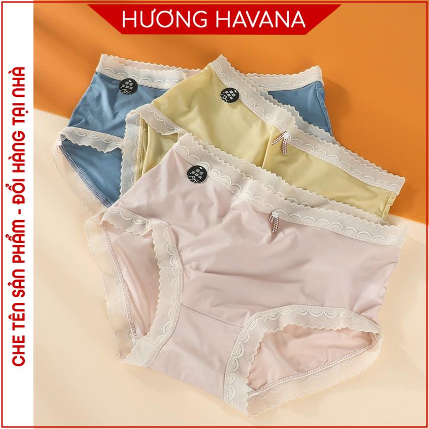 Quần lót nữ lụa băng Ecopant viền ren màu pastel siêu đẹp Havana FLQ144