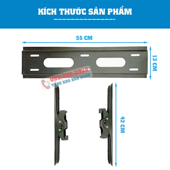 Giá Treo Tivi Gật Gù KC7 43 - 50 - 55 - 60 - 65 Inch Khung Treo Tivi Điều Chỉnh Góc Nghiêng 20 Độ