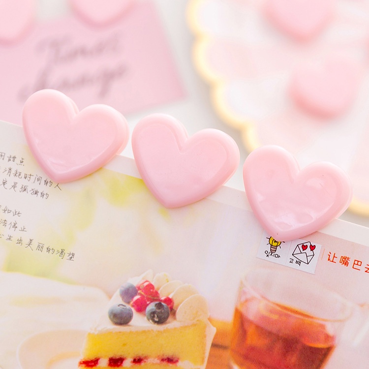 Kẹp giấy a4 cute hình trái tim màu hồng MODINA, kẹp giấy nhựa dễ thương