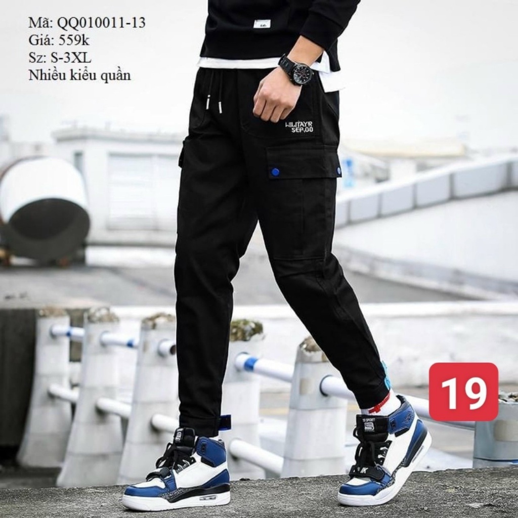 Quần jogger kaki nam cạp chun bo ống túi hộp thời trang DieuLinh Fashion
