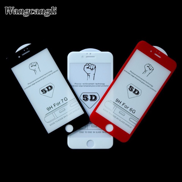 Kính full màn 5D iphone 6/6s ( Đen trắng)