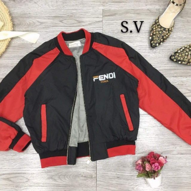 Áo gió bomber thêu Fendi_SV6258