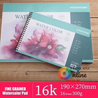 Sổ vẽ màu Nước POTENTATE Hoa Đỏ 300gsm - A3, A4, A5 - 16 Tờ, Hot Press
