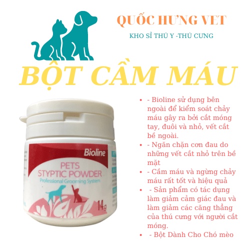 BỘT CẦM MÁU BIOLINE DÀNH CHO CHÓ MÈO - QUỐC HƯNG VET
