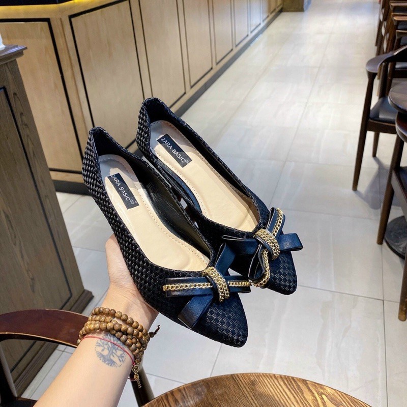 GIÀY BÚP BÊ MŨI NHỌN NƠ SIÊU DỄ THƯƠNG